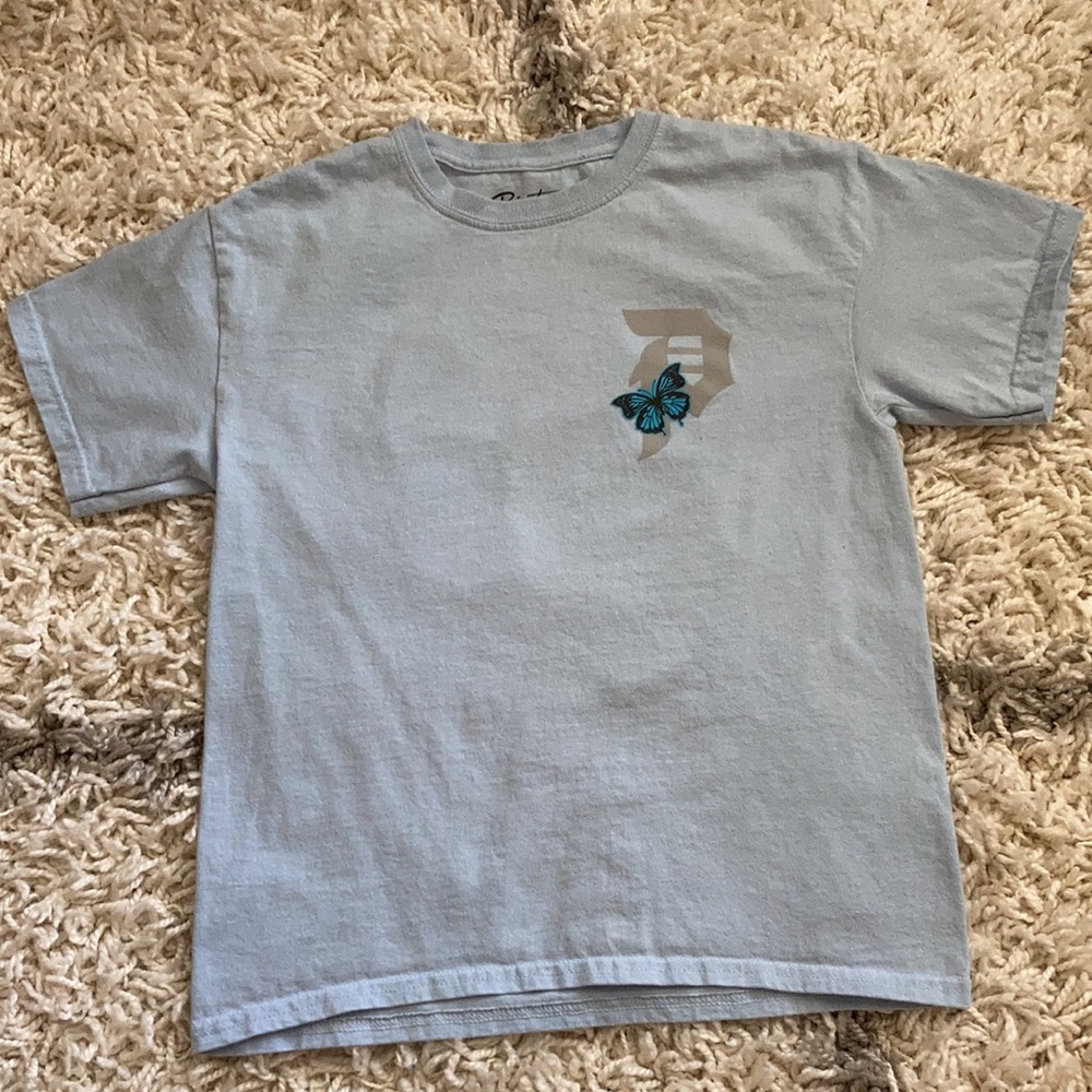 Primitive Light Blue Kids Tee with Butterfly Design